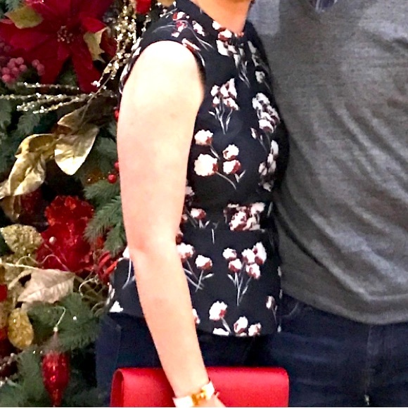 Tory Burch Black Cherry blossom peplum top - Picture 2 of 6